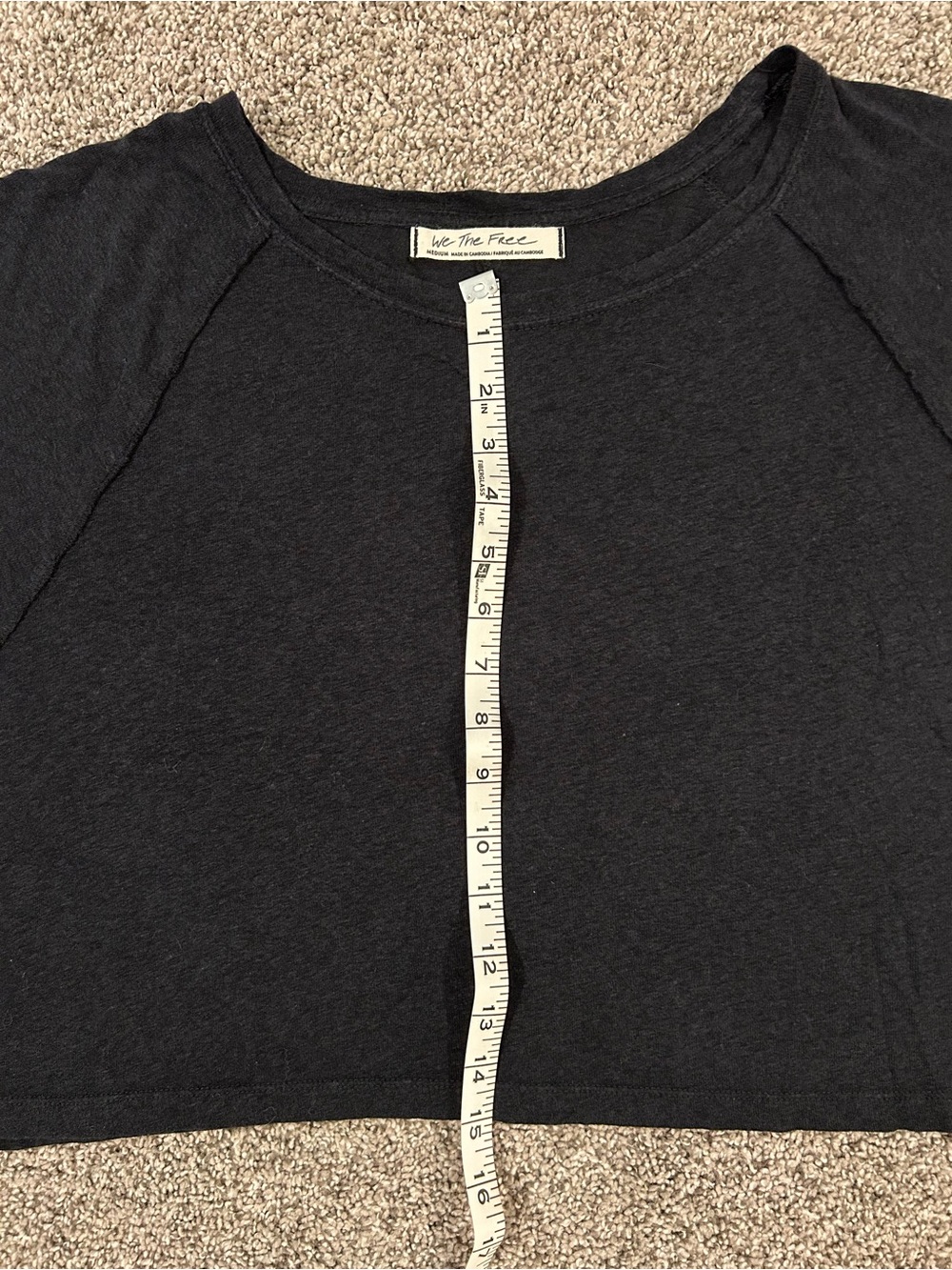 We The Free Charcoal Boxy Crop Tee Medium - Picture 6 of 6